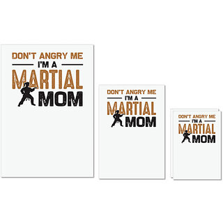                       UDNAG Untearable Waterproof Stickers 155GSM 'Martial Art Mother | Don't angry me' A4 x 1pc, A5 x 1pc & A6 x 2pc                                              