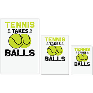                       UDNAG Untearable Waterproof Stickers 155GSM 'Tennis | tennis takes' A4 x 1pc, A5 x 1pc & A6 x 2pc                                              