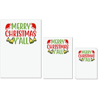                      UDNAG Untearable Waterproof Stickers 155GSM 'Christmas | merry chrismas yalll' A4 x 1pc, A5 x 1pc & A6 x 2pc                                              