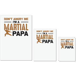                       UDNAG Untearable Waterproof Stickers 155GSM 'Martial Art Father | Don't angry' A4 x 1pc, A5 x 1pc & A6 x 2pc                                              