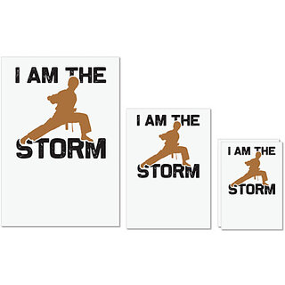                       UDNAG Untearable Waterproof Stickers 155GSM 'Martial Art | I am' A4 x 1pc, A5 x 1pc & A6 x 2pc                                              