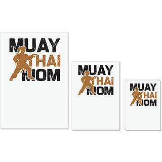                       UDNAG Untearable Waterproof Stickers 155GSM 'Martial Art | Muay Thai' A4 x 1pc, A5 x 1pc & A6 x 2pc                                              
