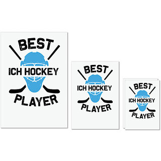                       UDNAG Untearable Waterproof Stickers 155GSM 'Hockey | Best copy' A4 x 1pc, A5 x 1pc & A6 x 2pc                                              