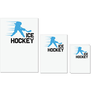                       UDNAG Untearable Waterproof Stickers 155GSM 'Hockey | Ice' A4 x 1pc, A5 x 1pc & A6 x 2pc                                              