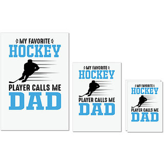                       UDNAG Untearable Waterproof Stickers 155GSM 'Hockey | My favorite' A4 x 1pc, A5 x 1pc & A6 x 2pc                                              