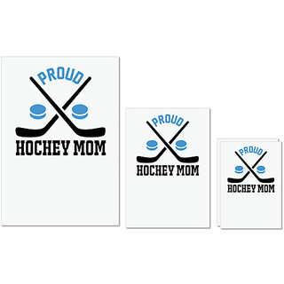                       UDNAG Untearable Waterproof Stickers 155GSM 'Hockey | Proud' A4 x 1pc, A5 x 1pc & A6 x 2pc                                              