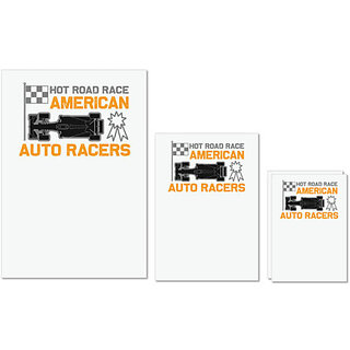                       UDNAG Untearable Waterproof Stickers 155GSM 'Vintage | Hot road' A4 x 1pc, A5 x 1pc & A6 x 2pc                                              
