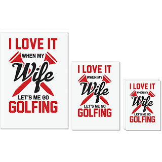                       UDNAG Untearable Waterproof Stickers 155GSM 'Golf | I love' A4 x 1pc, A5 x 1pc & A6 x 2pc                                              