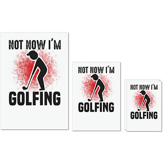                       UDNAG Untearable Waterproof Stickers 155GSM 'Golf | Not now' A4 x 1pc, A5 x 1pc & A6 x 2pc                                              