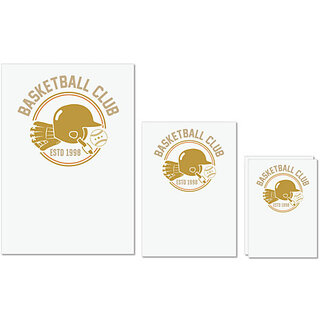                       UDNAG Untearable Waterproof Stickers 155GSM 'Basketball | Basketball club' A4 x 1pc, A5 x 1pc & A6 x 2pc                                              
