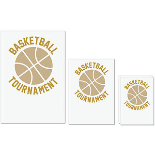                       UDNAG Untearable Waterproof Stickers 155GSM 'Basketball | Basketball tournament' A4 x 1pc, A5 x 1pc & A6 x 2pc                                              