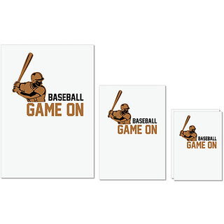                       UDNAG Untearable Waterproof Stickers 155GSM 'Baseball | Baseball game' A4 x 1pc, A5 x 1pc & A6 x 2pc                                              