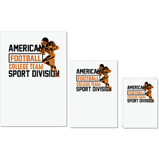                       UDNAG Untearable Waterproof Stickers 155GSM 'Football | American Football college' A4 x 1pc, A5 x 1pc & A6 x 2pc                                              