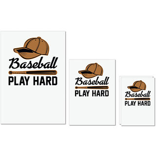                       UDNAG Untearable Waterproof Stickers 155GSM 'Baseball | Baseball play' A4 x 1pc, A5 x 1pc & A6 x 2pc                                              