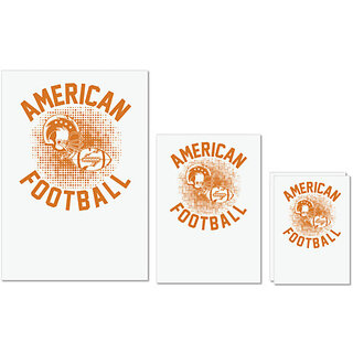                       UDNAG Untearable Waterproof Stickers 155GSM 'Football | American copy' A4 x 1pc, A5 x 1pc & A6 x 2pc                                              