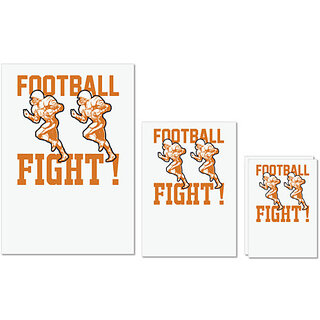                       UDNAG Untearable Waterproof Stickers 155GSM 'Football | Football Fight' A4 x 1pc, A5 x 1pc & A6 x 2pc                                              