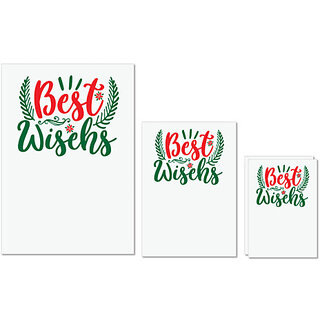                       UDNAG Untearable Waterproof Stickers 155GSM 'Christmas | best wisehs' A4 x 1pc, A5 x 1pc & A6 x 2pc                                              