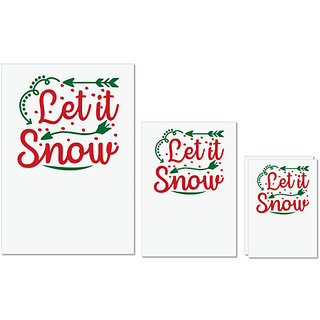                       UDNAG Untearable Waterproof Stickers 155GSM 'Christmas | let it snow' A4 x 1pc, A5 x 1pc & A6 x 2pc                                              