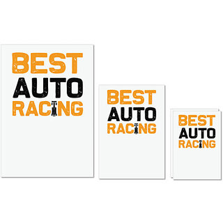                       UDNAG Untearable Waterproof Stickers 155GSM 'Racing | Best copy 3' A4 x 1pc, A5 x 1pc & A6 x 2pc                                              