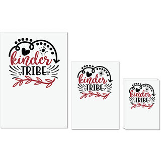                       UDNAG Untearable Waterproof Stickers 155GSM 'Teacher | kinder tribe' A4 x 1pc, A5 x 1pc & A6 x 2pc                                              