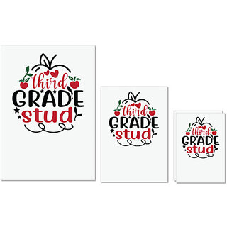                       UDNAG Untearable Waterproof Stickers 155GSM 'Teacher Student | Third grade tude' A4 x 1pc, A5 x 1pc & A6 x 2pc                                              