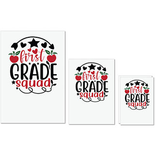                       UDNAG Untearable Waterproof Stickers 155GSM 'Teacher Student | 1st grade squad' A4 x 1pc, A5 x 1pc & A6 x 2pc                                              