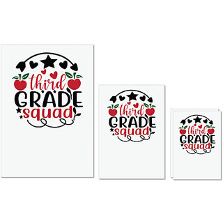                       UDNAG Untearable Waterproof Stickers 155GSM 'Teacher Student | Third grade squad' A4 x 1pc, A5 x 1pc & A6 x 2pc                                              