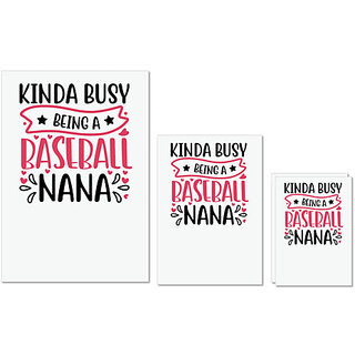                       UDNAG Untearable Waterproof Stickers 155GSM 'Baseball | kinda busy being a baseball nana' A4 x 1pc, A5 x 1pc & A6 x 2pc                                              