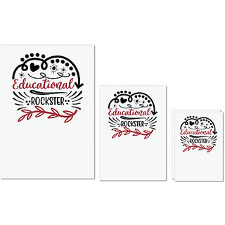 UDNAG Untearable Waterproof Stickers 155GSM 'Teacher Student | educational rockster' A4 x 1pc, A5 x 1pc & A6 x 2pc UDNAG Untearable Waterproof Stickers 155GSM 'Teacher Student | educational rockster' A4 x 1pc, A5 x 1pc & A6 x 2pc