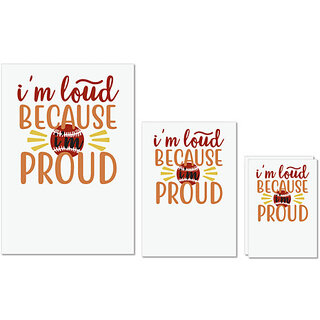                       UDNAG Untearable Waterproof Stickers 155GSM 'Teacher Student | i'm loud because i'm proud' A4 x 1pc, A5 x 1pc & A6 x 2pc                                              
