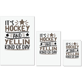 UDNAG Untearable Waterproof Stickers 155GSM 'Hockey | its hockey and yellin kind of day' A4 x 1pc, A5 x 1pc & A6 x 2pc UDNAG Untearable Waterproof Stickers 155GSM 'Hockey | its hockey and yellin kind of day' A4 x 1pc, A5 x 1pc & A6 x 2pc