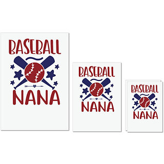                       UDNAG Untearable Waterproof Stickers 155GSM 'Baseball | Baseball nana' A4 x 1pc, A5 x 1pc & A6 x 2pc                                              