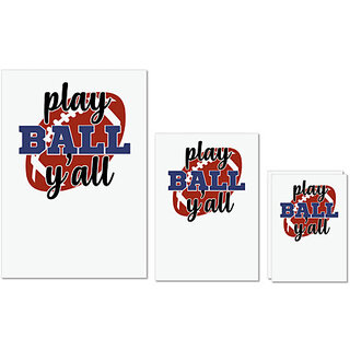                       UDNAG Untearable Waterproof Stickers 155GSM 'Football | play ball y'all' A4 x 1pc, A5 x 1pc & A6 x 2pc                                              