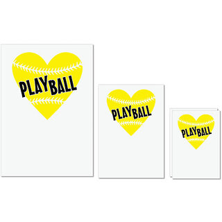                       UDNAG Untearable Waterproof Stickers 155GSM 'Ball | play ball' A4 x 1pc, A5 x 1pc & A6 x 2pc                                              