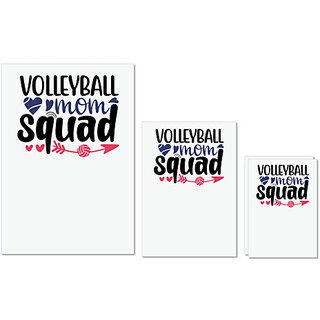                       UDNAG Untearable Waterproof Stickers 155GSM 'Mother | volleyball mom squad' A4 x 1pc, A5 x 1pc & A6 x 2pc                                              