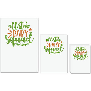                      UDNAG Untearable Waterproof Stickers 155GSM 'Baby | all star baby squad' A4 x 1pc, A5 x 1pc & A6 x 2pc                                              
