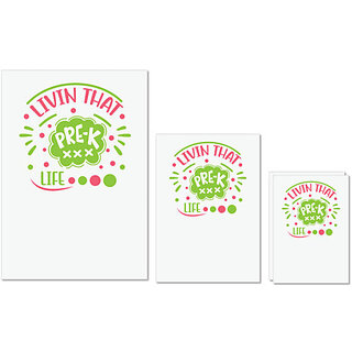                       UDNAG Untearable Waterproof Stickers 155GSM 'Student | Livin that pre-k life' A4 x 1pc, A5 x 1pc & A6 x 2pc                                              
