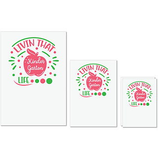                       UDNAG Untearable Waterproof Stickers 155GSM 'Student | Livin that kindergarten life' A4 x 1pc, A5 x 1pc & A6 x 2pc                                              