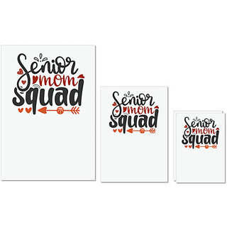                       UDNAG Untearable Waterproof Stickers 155GSM 'Mother | seniors mom squad' A4 x 1pc, A5 x 1pc & A6 x 2pc                                              