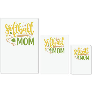                       UDNAG Untearable Waterproof Stickers 155GSM 'Mother | softball mom' A4 x 1pc, A5 x 1pc & A6 x 2pc                                              