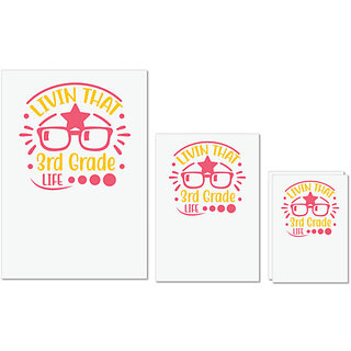 UDNAG Untearable Waterproof Stickers 155GSM 'Teacher Student | Livin that 3rd grade life' A4 x 1pc, A5 x 1pc & A6 x 2pc UDNAG Untearable Waterproof Stickers 155GSM 'Teacher Student | Livin that 3rd grade life' A4 x 1pc, A5 x 1pc & A6 x 2pc