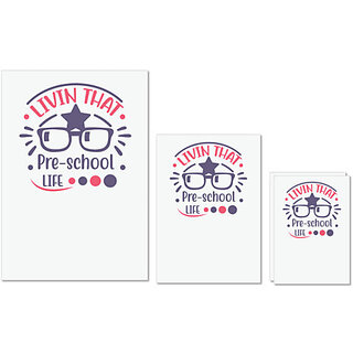                       UDNAG Untearable Waterproof Stickers 155GSM 'Teacher Student | Livin that pre school life' A4 x 1pc, A5 x 1pc & A6 x 2pc                                              