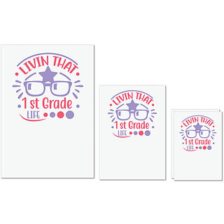                       UDNAG Untearable Waterproof Stickers 155GSM 'Teacher Student | Livin that 1st grade life' A4 x 1pc, A5 x 1pc & A6 x 2pc                                              