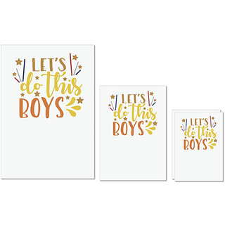                       UDNAG Untearable Waterproof Stickers 155GSM 'Boys | lets do this boys' A4 x 1pc, A5 x 1pc & A6 x 2pc                                              