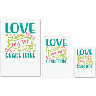                       UDNAG Untearable Waterproof Stickers 155GSM 'Teacher Student | love my 1st grade tribe' A4 x 1pc, A5 x 1pc & A6 x 2pc                                              