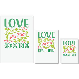                       UDNAG Untearable Waterproof Stickers 155GSM 'Teacher Student | love my 2nd grade tribe' A4 x 1pc, A5 x 1pc & A6 x 2pc                                              
