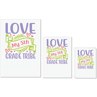 UDNAG Untearable Waterproof Stickers 155GSM 'Teacher Student | love my 5th grade tribe' A4 x 1pc, A5 x 1pc & A6 x 2pc UDNAG Untearable Waterproof Stickers 155GSM 'Teacher Student | love my 5th grade tribe' A4 x 1pc, A5 x 1pc & A6 x 2pc