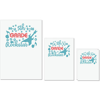 UDNAG Untearable Waterproof Stickers 155GSM 'Teacher Student | 5th grade rockstar' A4 x 1pc, A5 x 1pc & A6 x 2pc UDNAG Untearable Waterproof Stickers 155GSM 'Teacher Student | 5th grade rockstar' A4 x 1pc, A5 x 1pc & A6 x 2pc