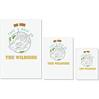                       UDNAG Untearable Waterproof Stickers 155GSM 'Wild | Hey baby take a walk on the wildside' A4 x 1pc, A5 x 1pc & A6 x 2pc                                              