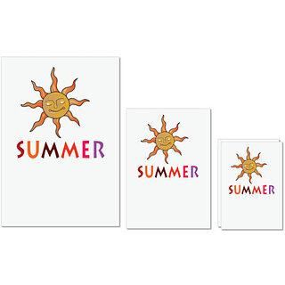                       UDNAG Untearable Waterproof Stickers 155GSM 'Sun | Summer' A4 x 1pc, A5 x 1pc & A6 x 2pc                                              